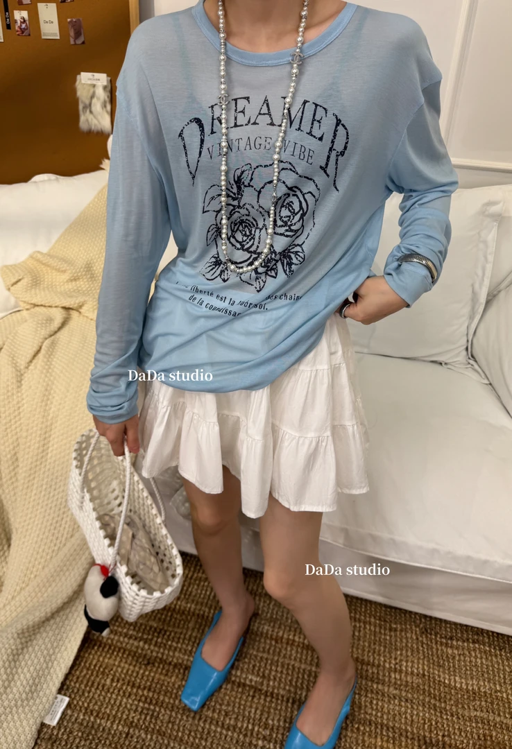 NO退NO换 DaDa原创 宽松慵懒防晒长袖T恤 9275