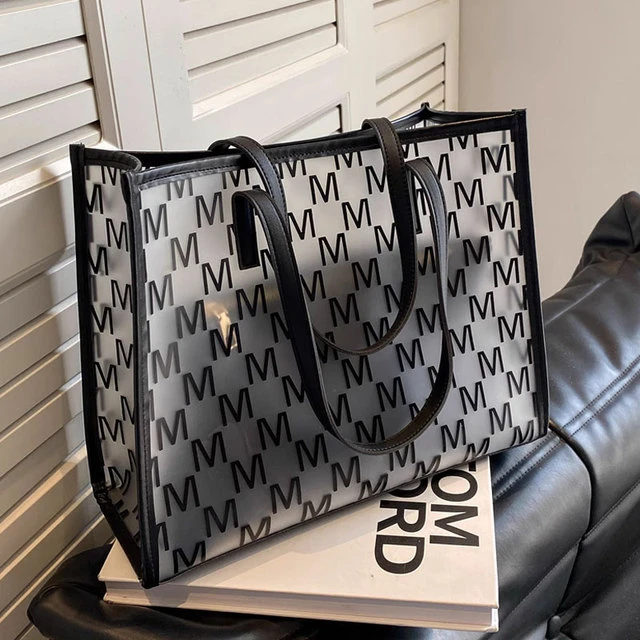 夏天PVC透明果冻包包女大容量2025新款时尚手提单肩包通勤托特包