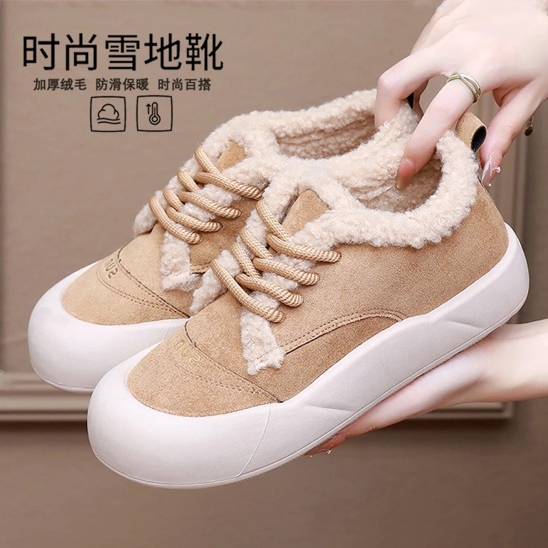 厚底勃肯雪地靴女冬季新款加绒保暖时尚妈妈棉鞋加厚防滑毛毛短靴
