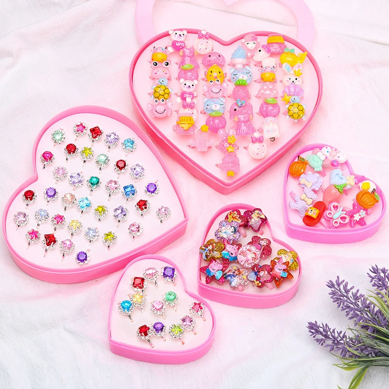 合金仿水晶手链 戒指卡通金沙冰雪公主卡通指环宝宝幼儿园小女孩