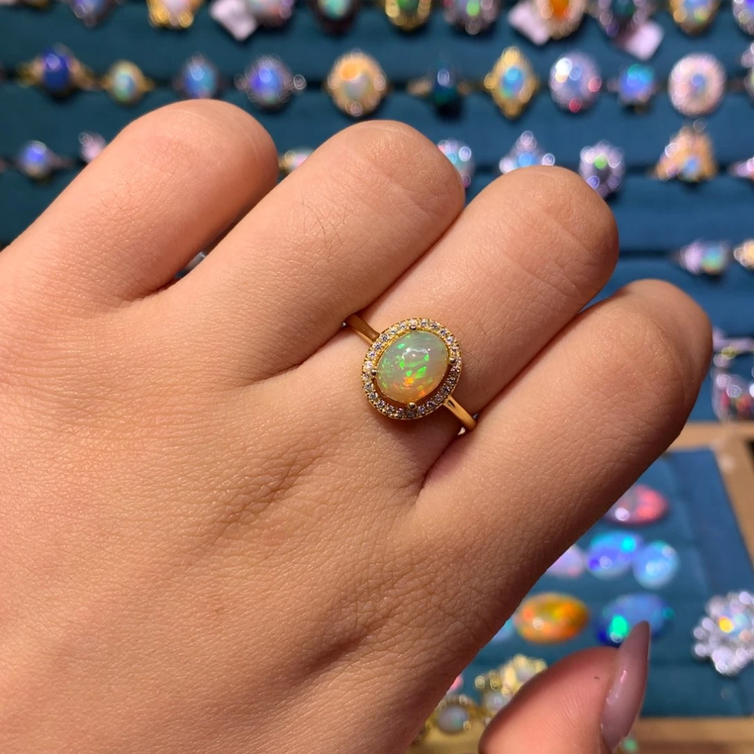 画***心欧泊银S925镶嵌戒指款