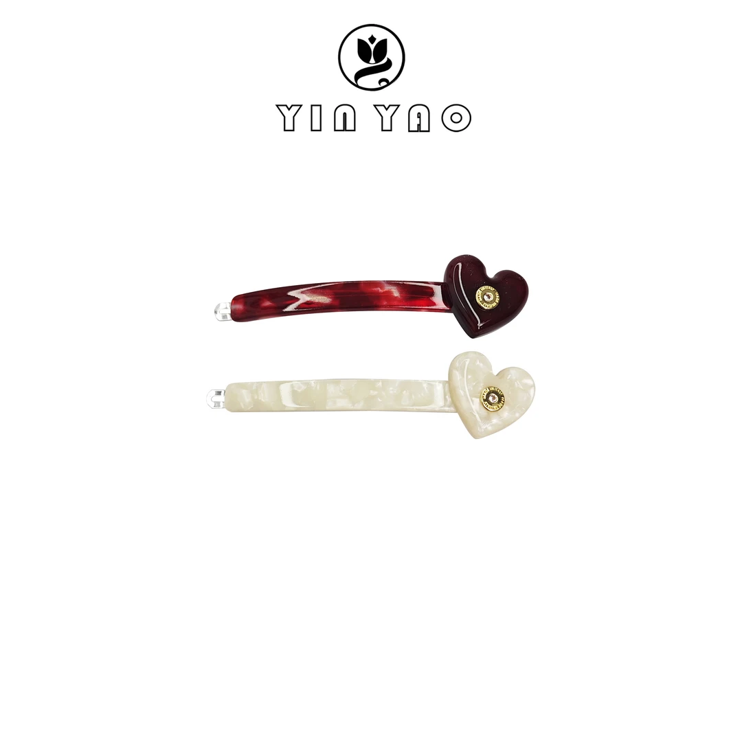 卓菲-原创设计高级感爱心醋酸一字夹时尚气质5180