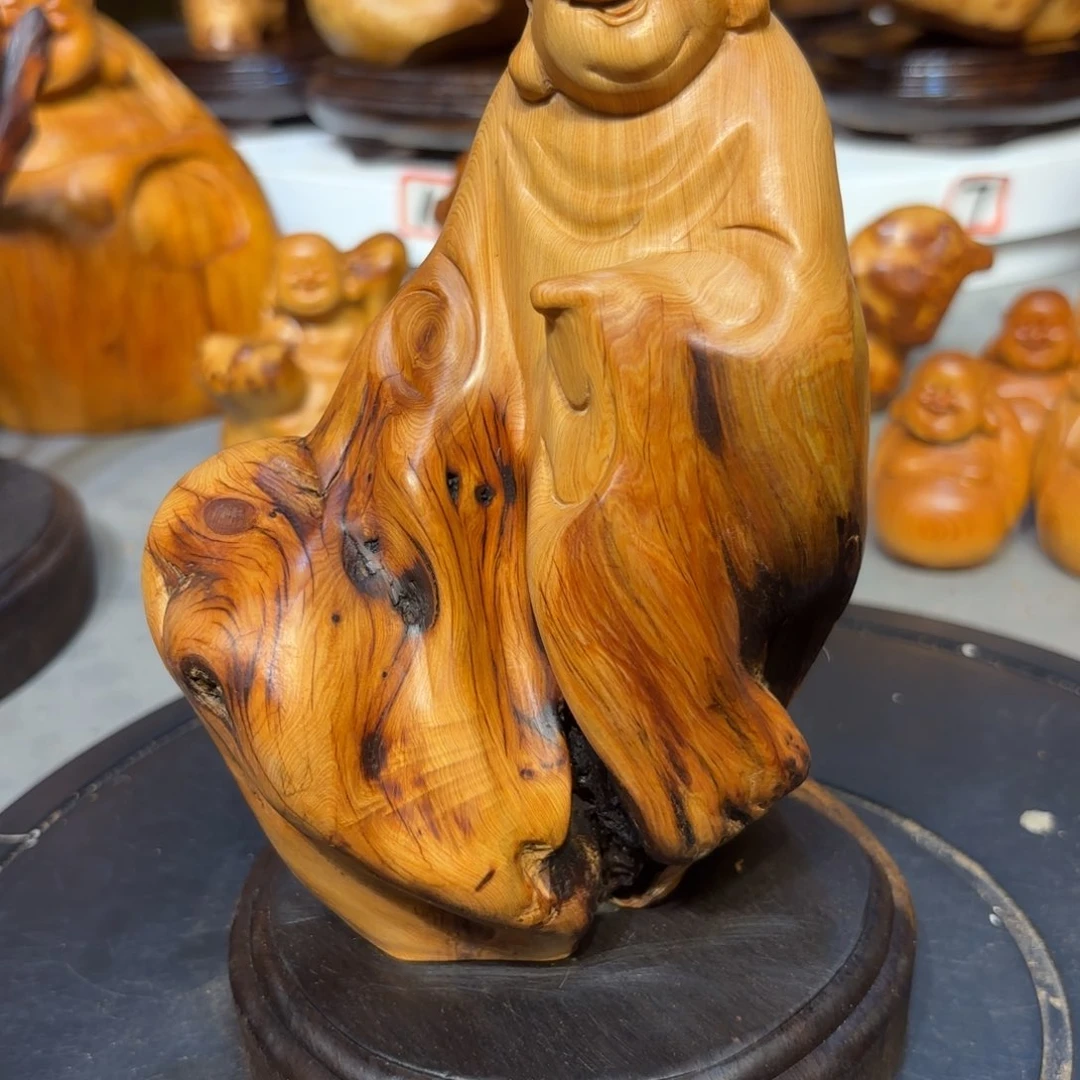 木太行崖柏弥勒佛