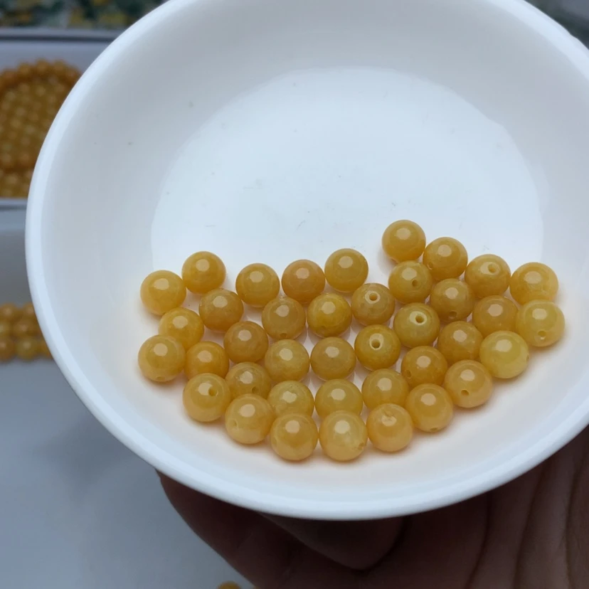 【闪购商品】翡翠手链未镶嵌卡7加冰黄13颗 手链拍2单