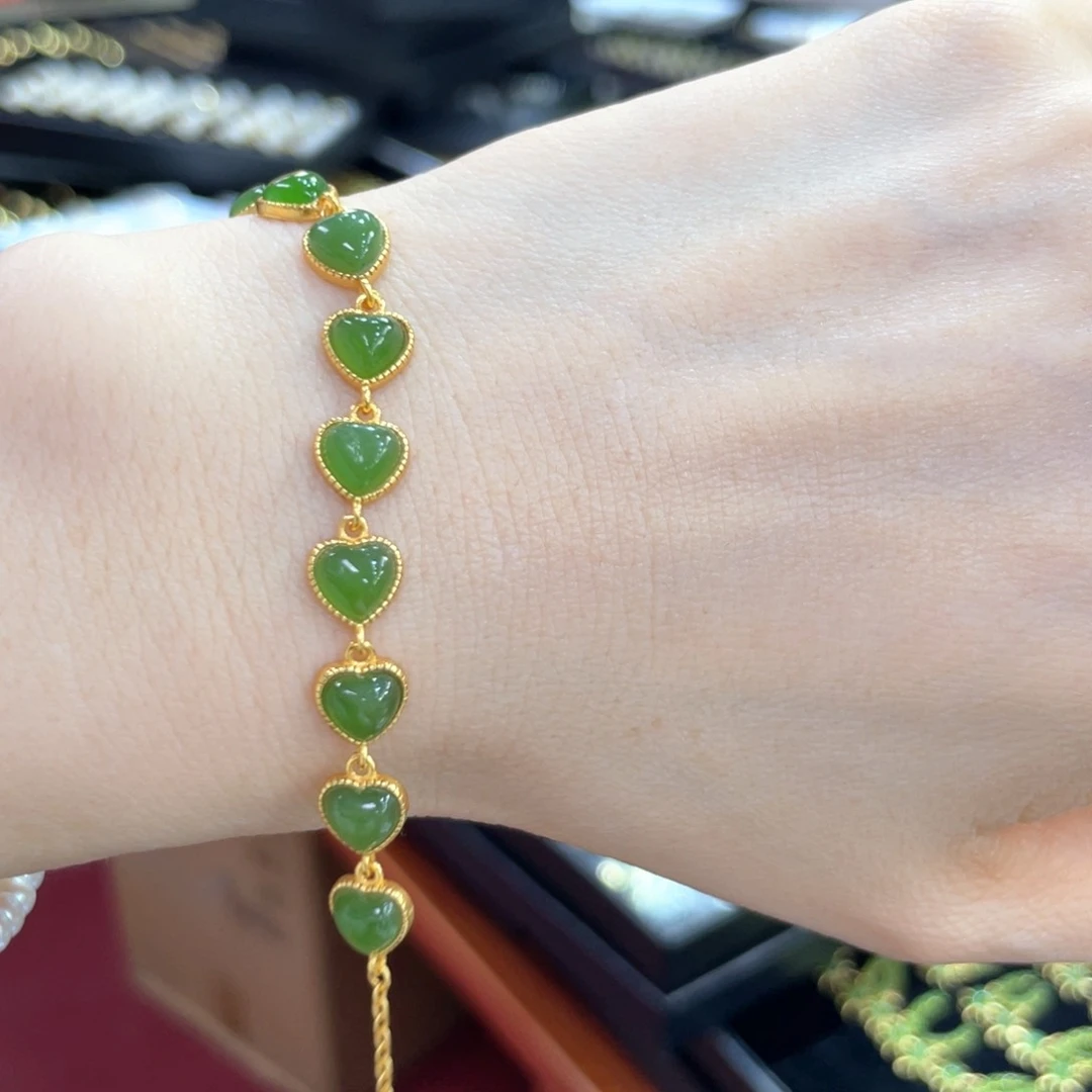 手链银S925镶嵌和田玉