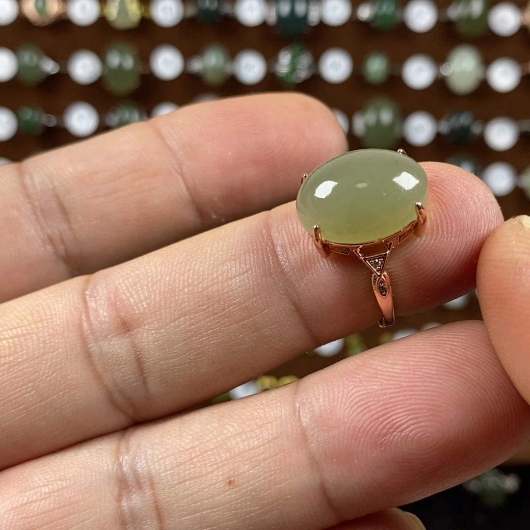 和田玉（青玉）戒指合金