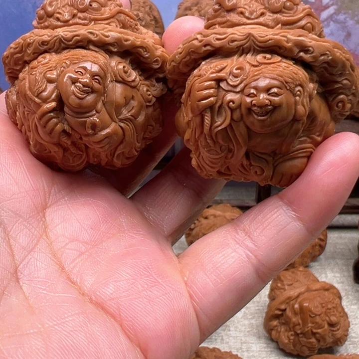 两***崽把件核桃蛤蟆头刘海戏金蟾