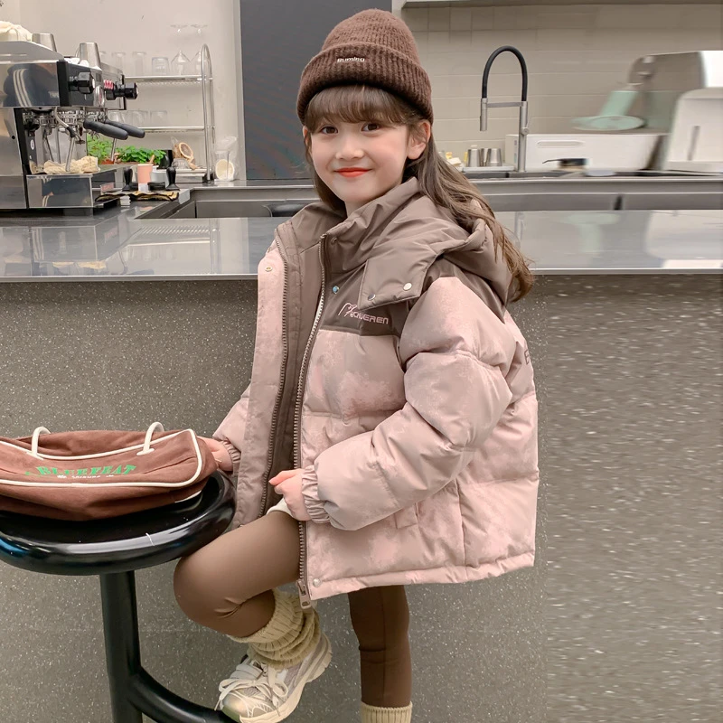 女童保暖棉衣加厚防寒面包服大衣2025冬装新款儿童中大童宽松棉袄