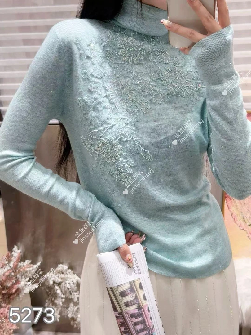 淑雅阁服饰  通勤毛针织衫时尚打底衫极简风法式ins5273
