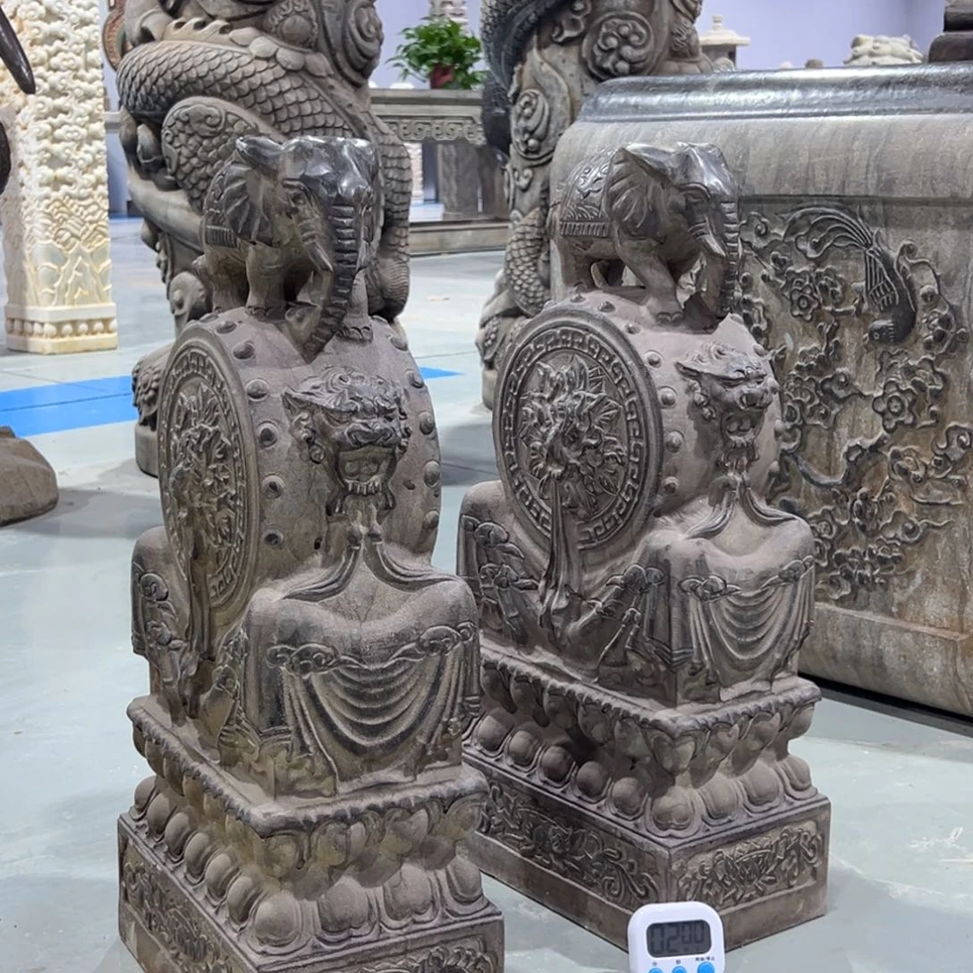 抱鼓石黑青石材质