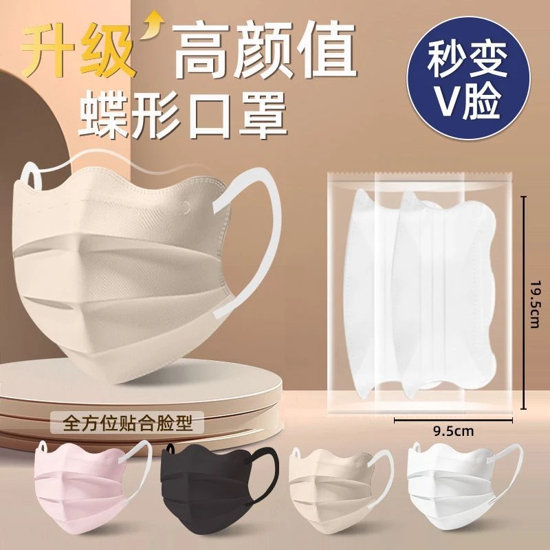 2025新款薄款口罩女高颜值夏季防晒防尘透气护眼角蝴蝶型V脸口罩