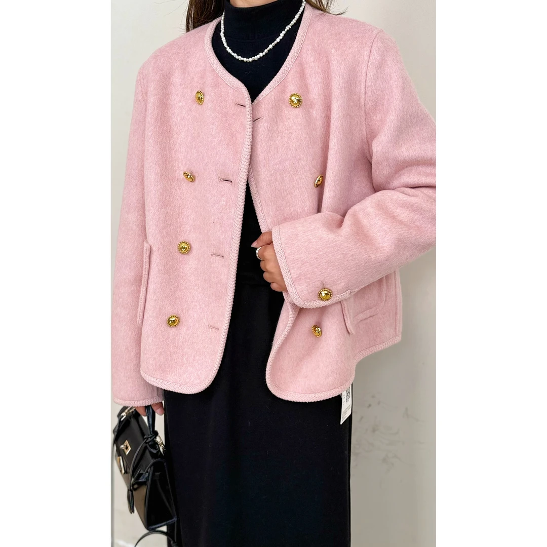 《溪上年货》小金扣羊毛短款大衣 浮力NO退no换