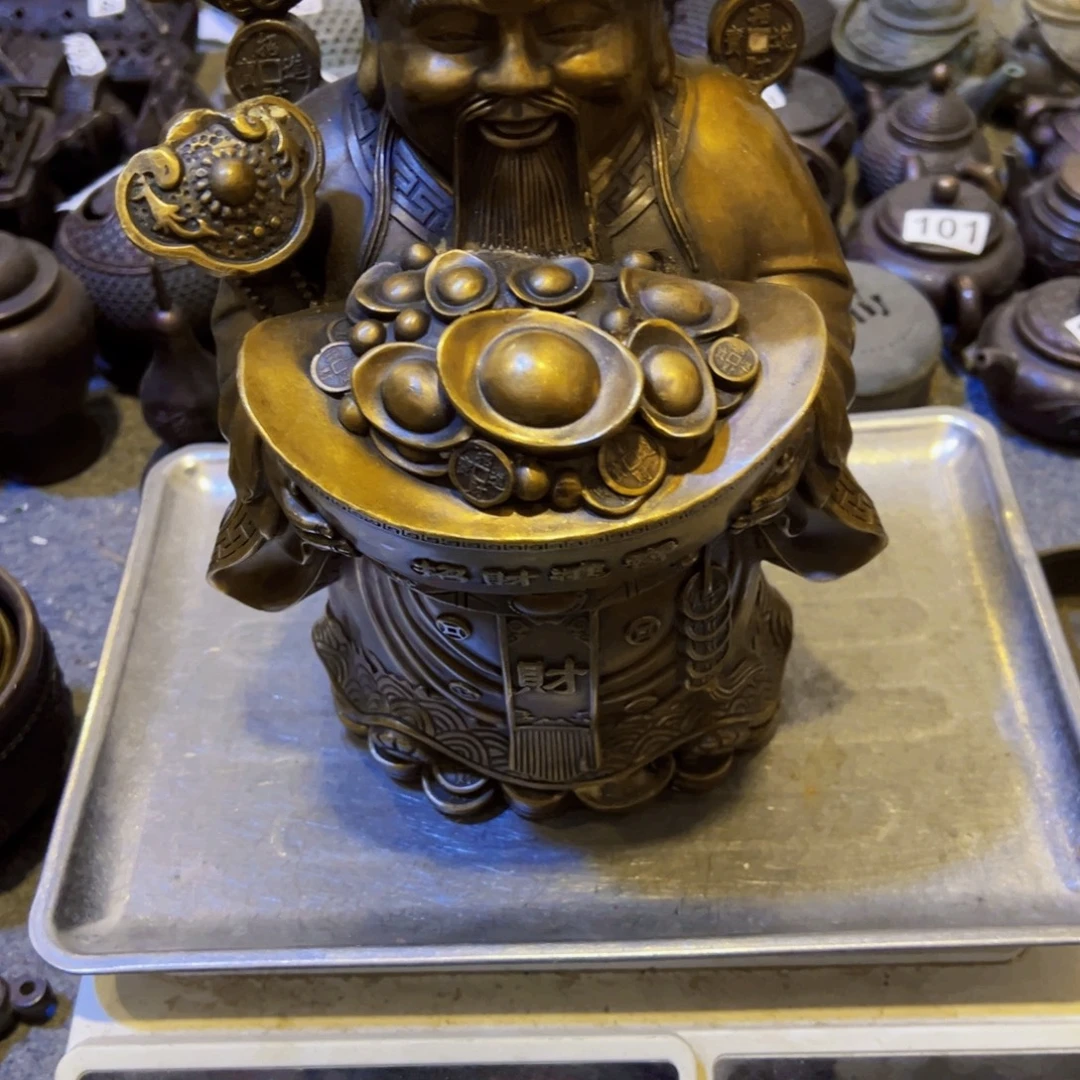 石***喜黄铜摆件，文房摆件