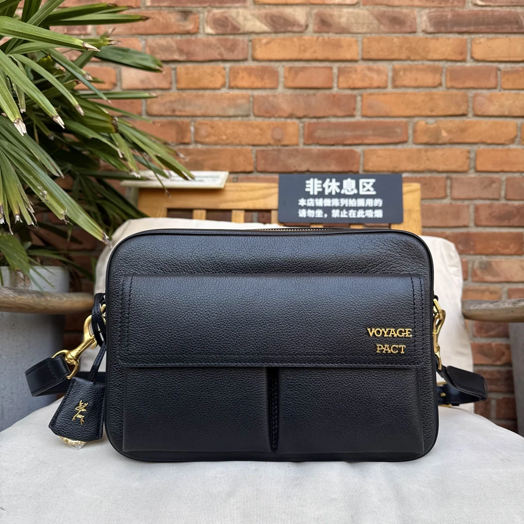 未使用 自由之约 VOYAGEPACT系列大号鹿皮相机包，单肩斜挎包大号商品图