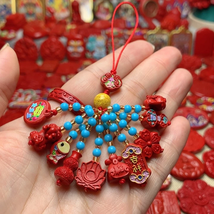 天然辰砂工艺品朱砂手机坠