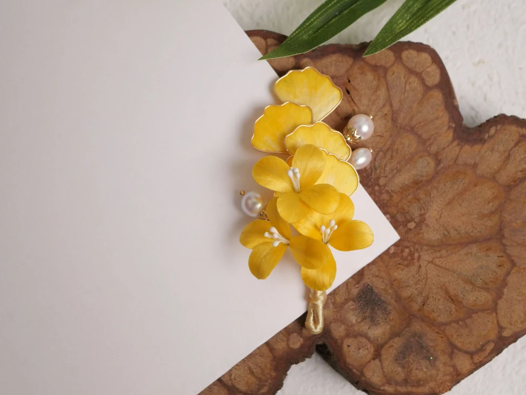 斗金-桂花银杏绒花饰品