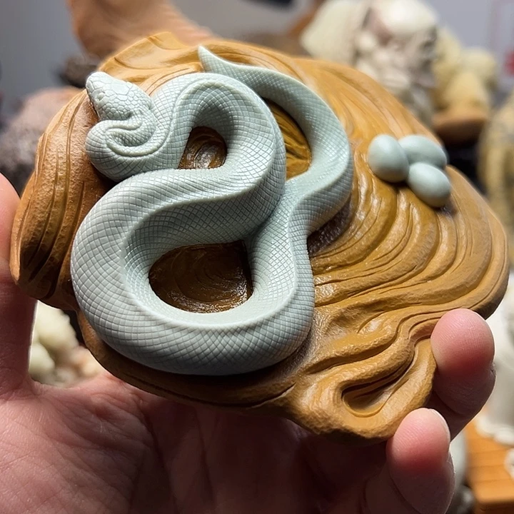 东北石松花石摆件