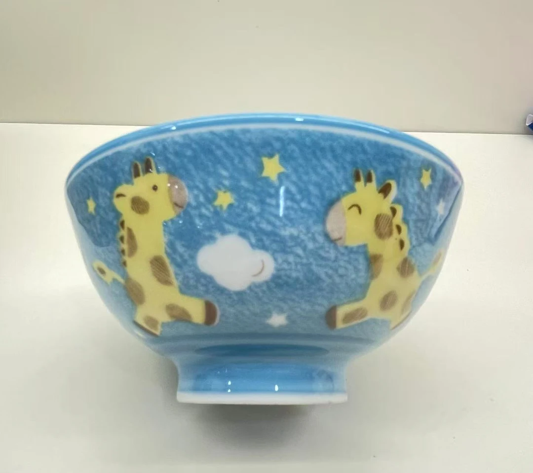 日本美浓烧蓝色长颈鹿碗范夏冬百货店拍货链接