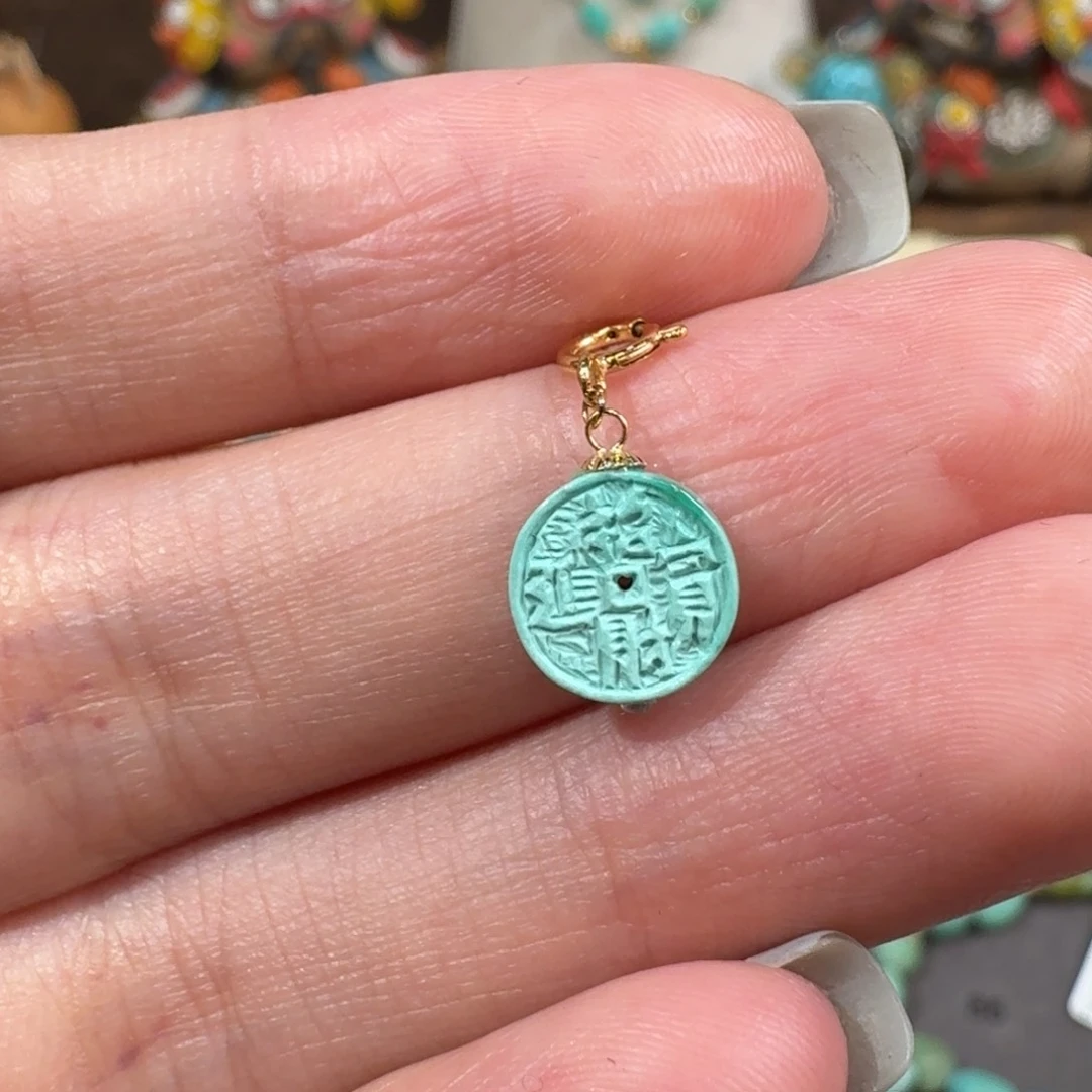 绿松石18K金镶嵌招财进宝小滴流