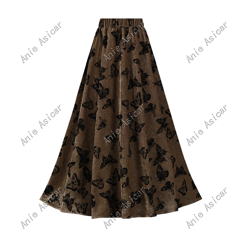 Q6023 秋冬季新款时尚百搭气质显瘦小众半身裙A字大摆裙