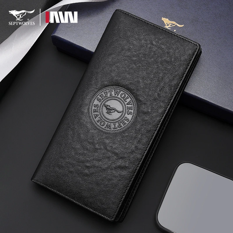 七匹狼男士钱包轻奢高档真皮手拿包2025新款时尚多卡位长款钱夹WO