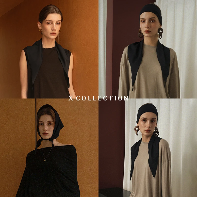 xcollection意大利进口面料慵懒风三角巾高级时髦搭配懒系美学