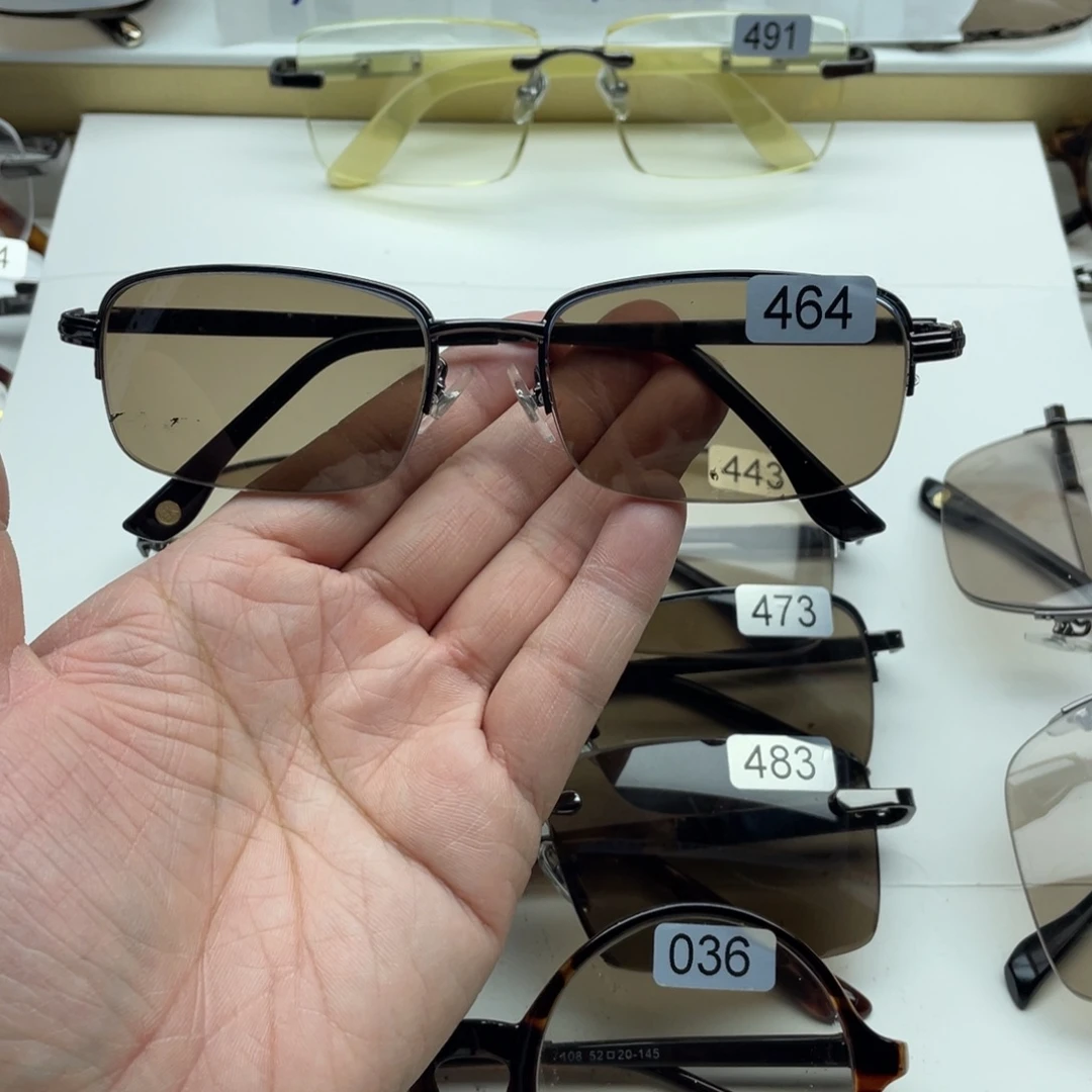 茶水晶半框眼镜 464