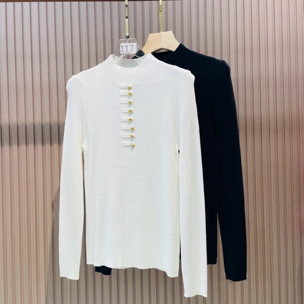 2097纯色针织上衣打底衫