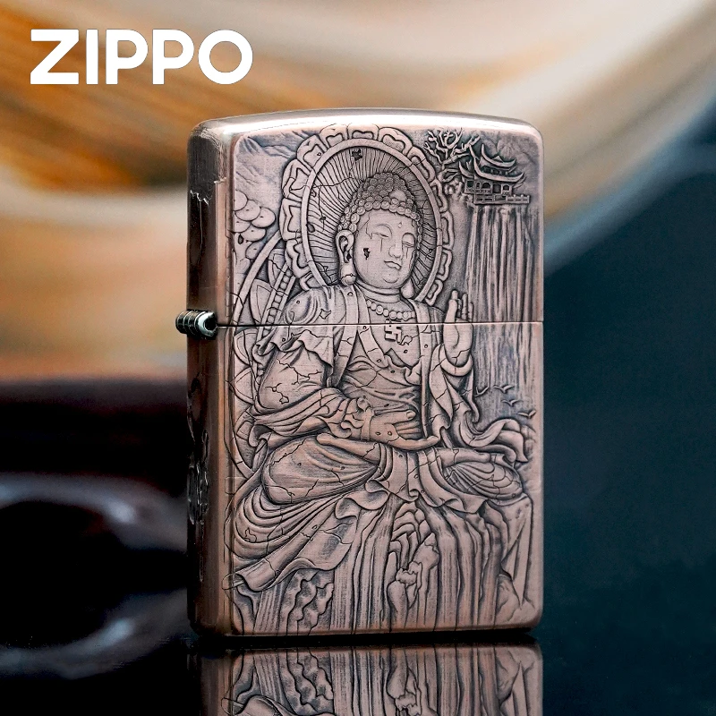 ZIPPO打火机正品/纯紫铜大日如来-男士收藏防风【阿明1】DYJ1