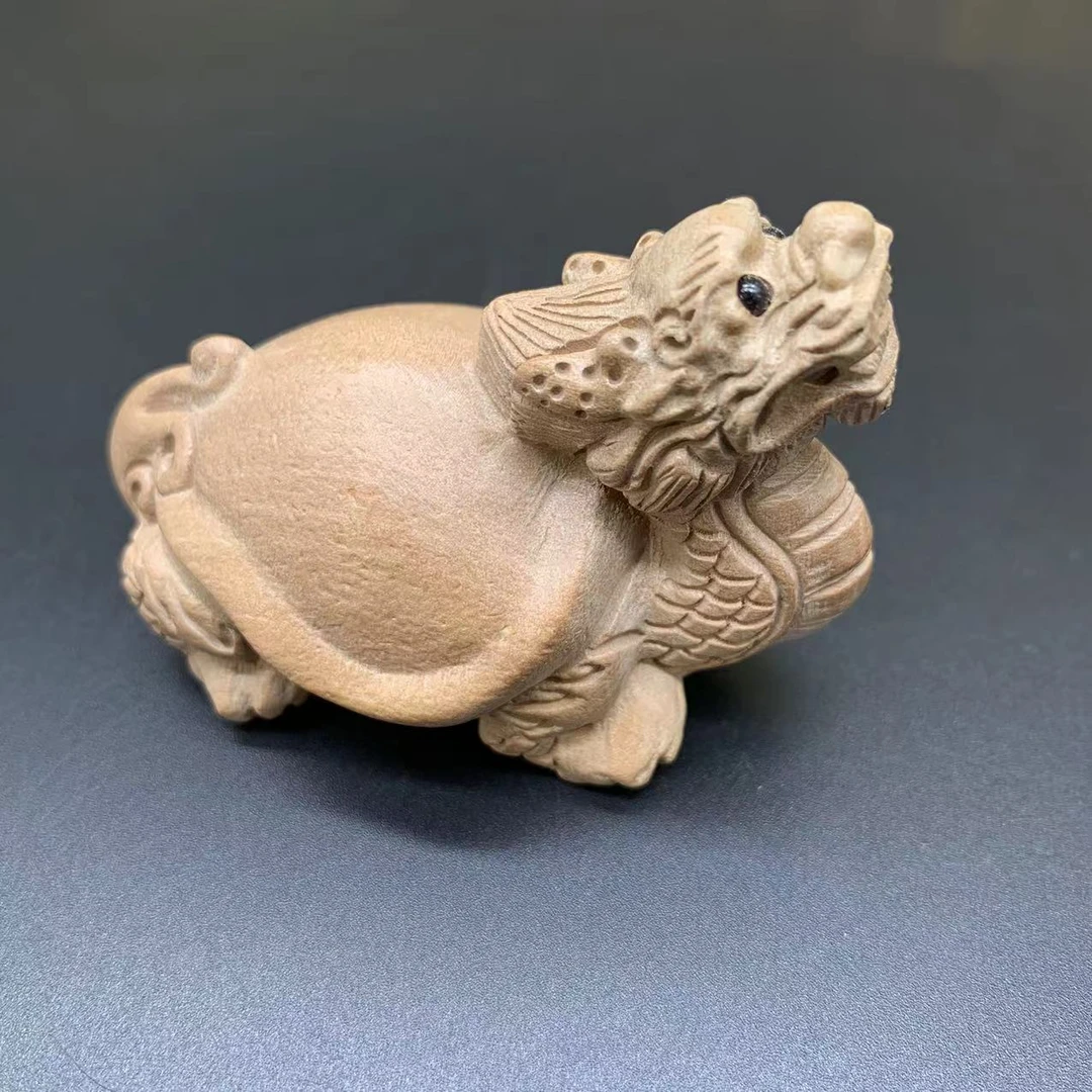 桃木 龙龟 家居办公室 客厅装饰摆件 把件