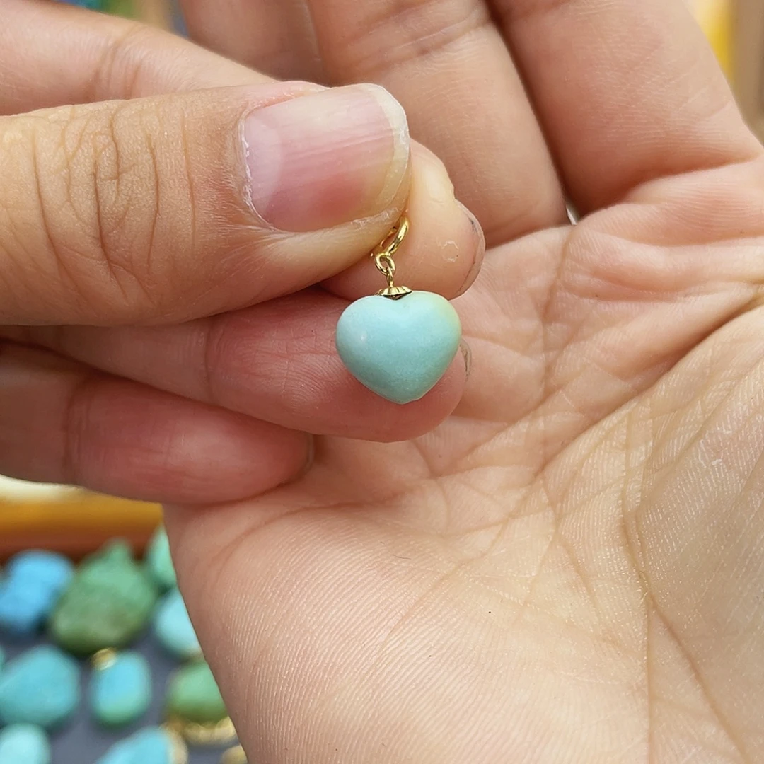 绿松石18K金镶嵌吊坠(不含链)