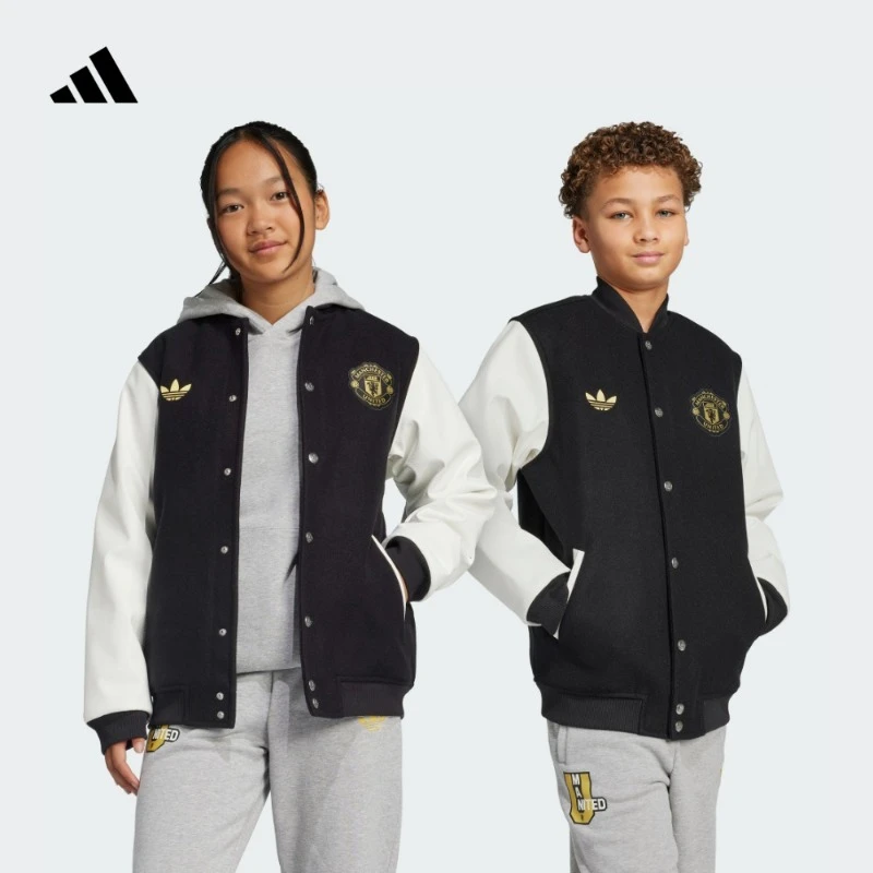 adidas阿迪达斯官方三叶草儿童装男大童曼联足球文化棉服 JZ4057