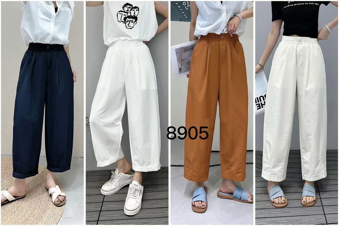 风之隙间【压褶定型】设计感阔腿裤｜九分露踝显瘦慵懒裤8905