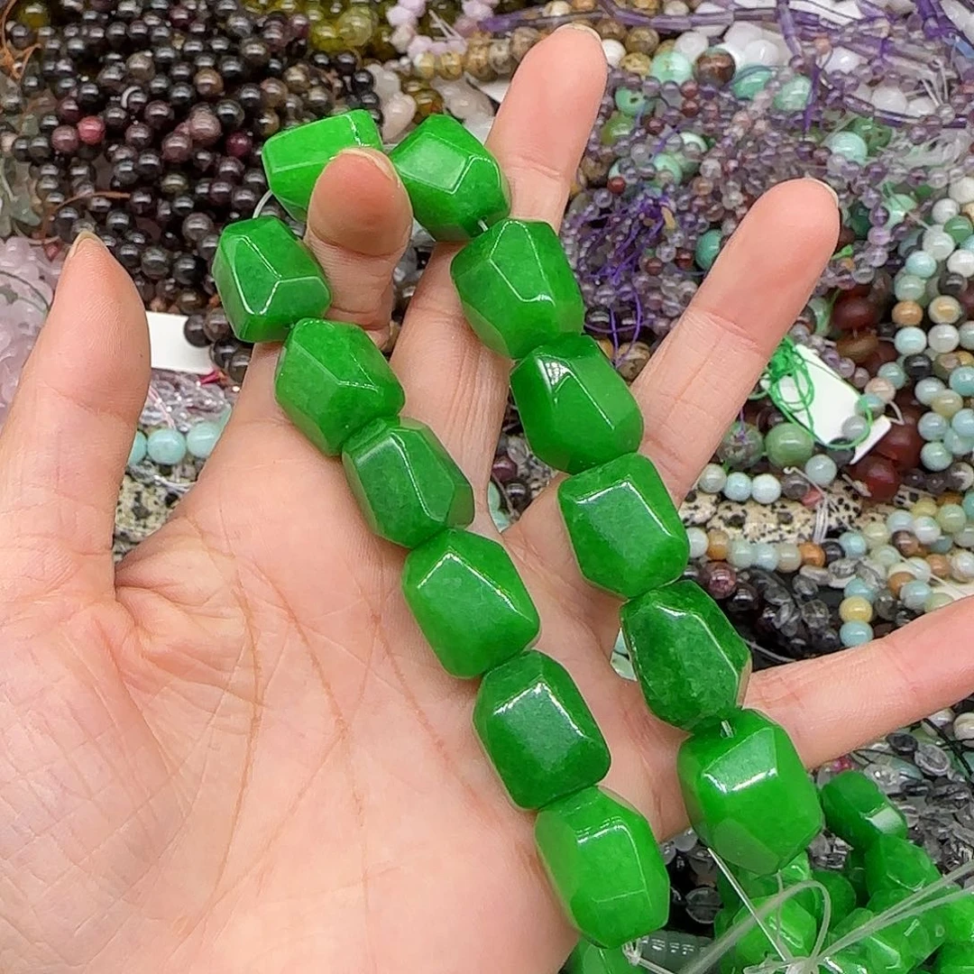 玛瑙/玉髓合金珠宝半成品马来玉13mm半条