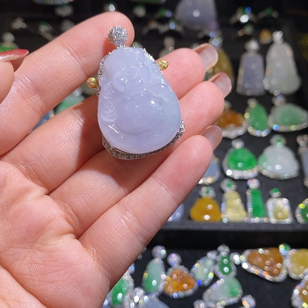 颈饰银S925镶嵌翡翠天然翡翠