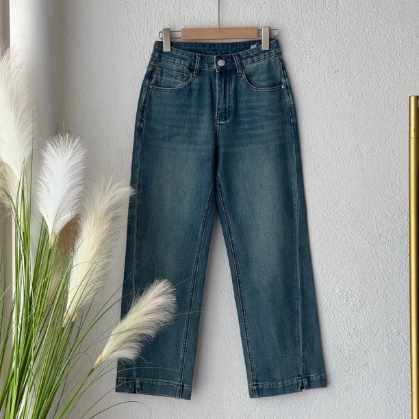 91583 四面弹力牛仔九分裤