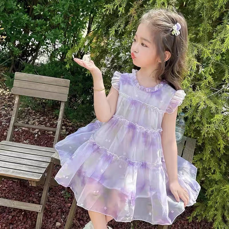 儿童夏季连衣裙女小宝宝夏装渐变裙新品洋气小女孩裙子公主裙