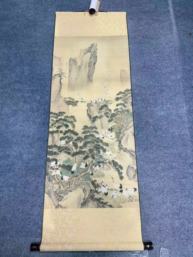 《百鹤》 宽45高140 国画5.8