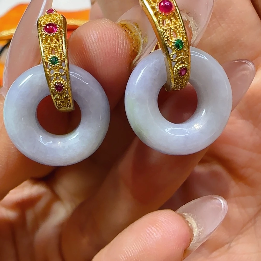 翡翠耳饰未镶嵌翡翠100