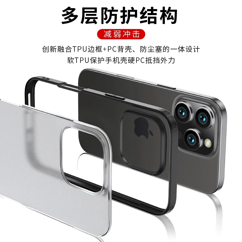 wlons护甲磨砂防摔旋转一体防指纹手机壳