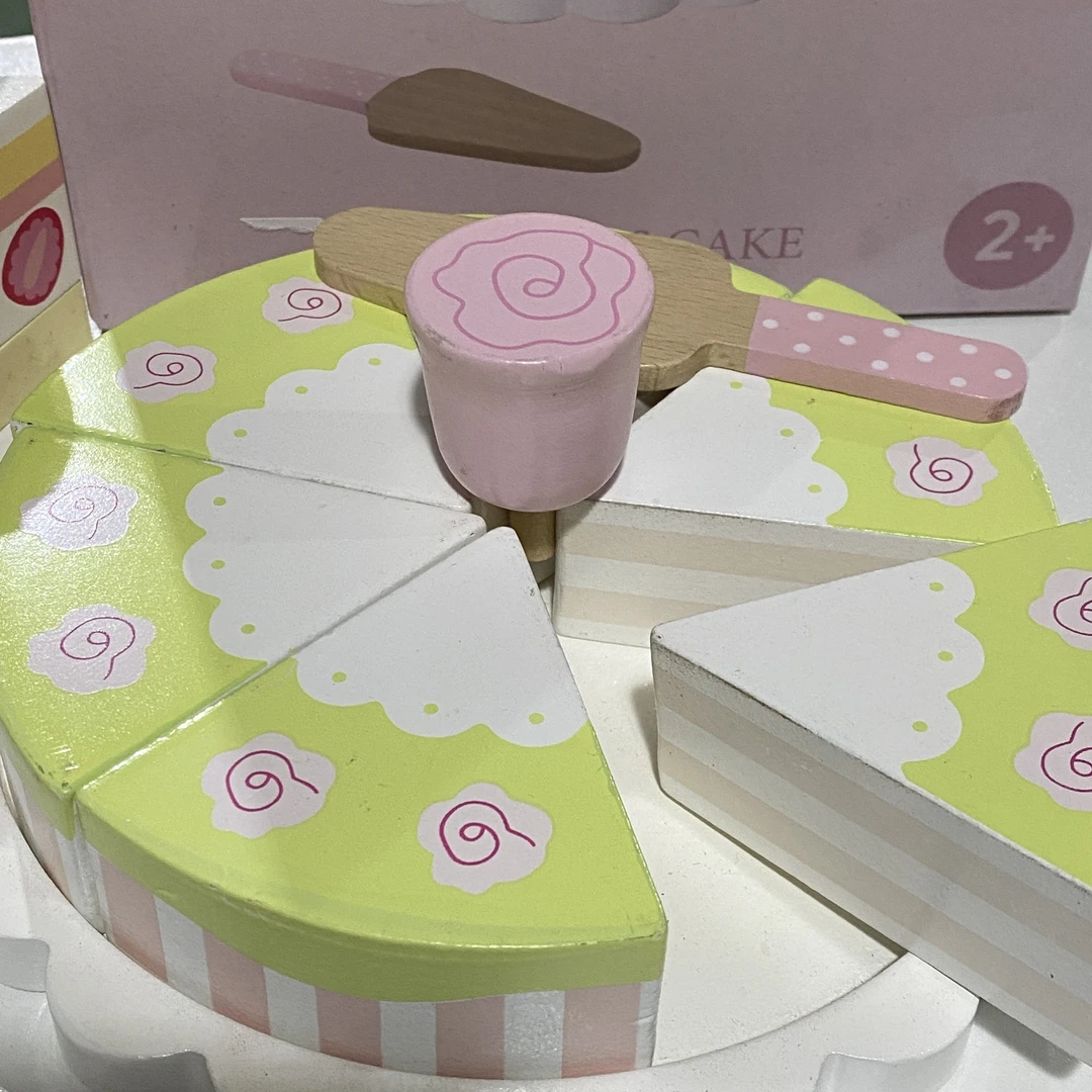 木制仿真玫瑰蛋糕玩具过家家双层磁吸草莓小蛋糕玫瑰蛋糕