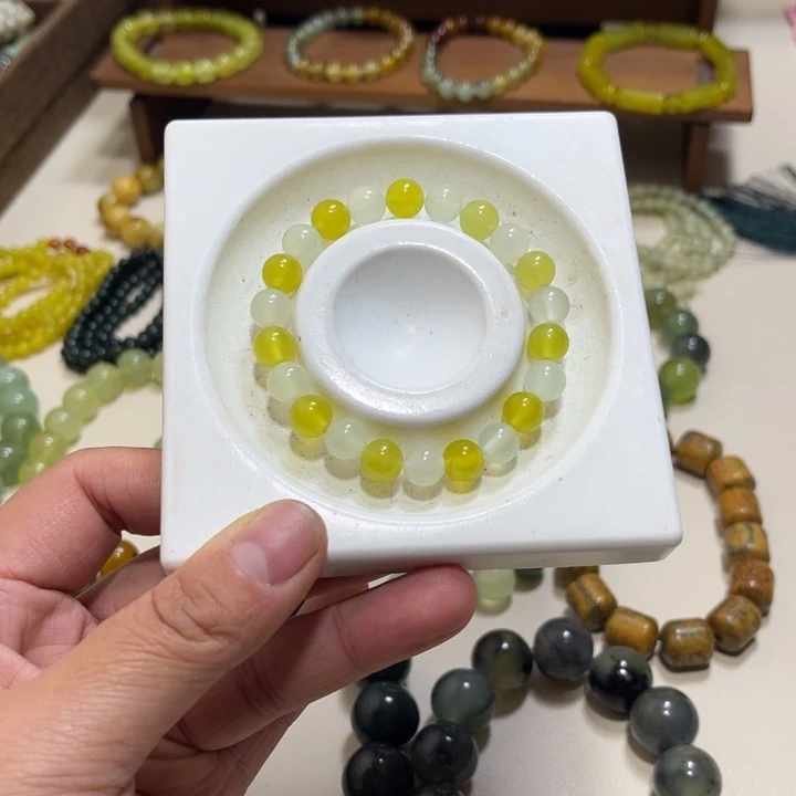 蛇纹石玉未镶嵌手链卡8