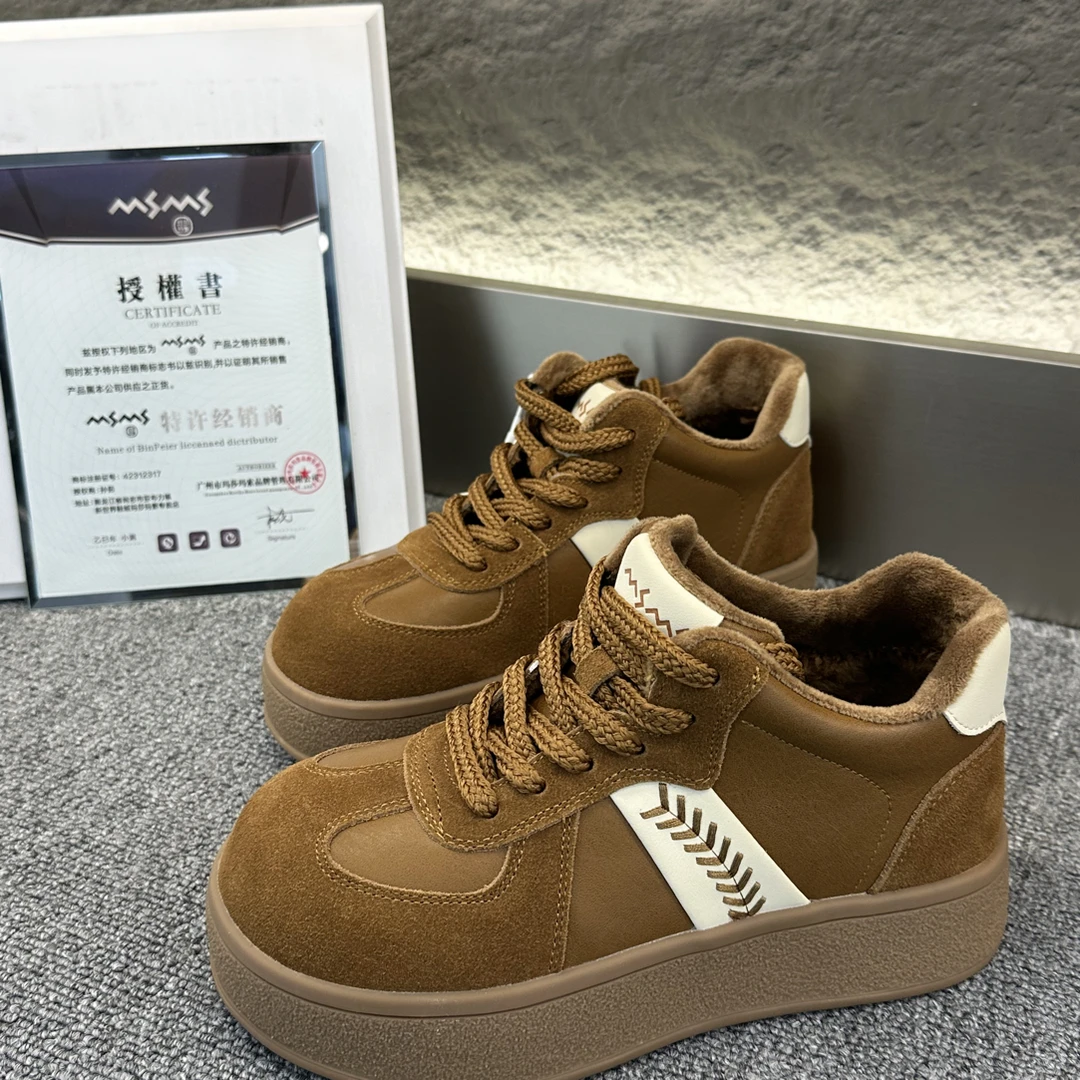 玛莎玛索67-151m秋冬加绒牛反绒皮韩版时尚休闲鞋