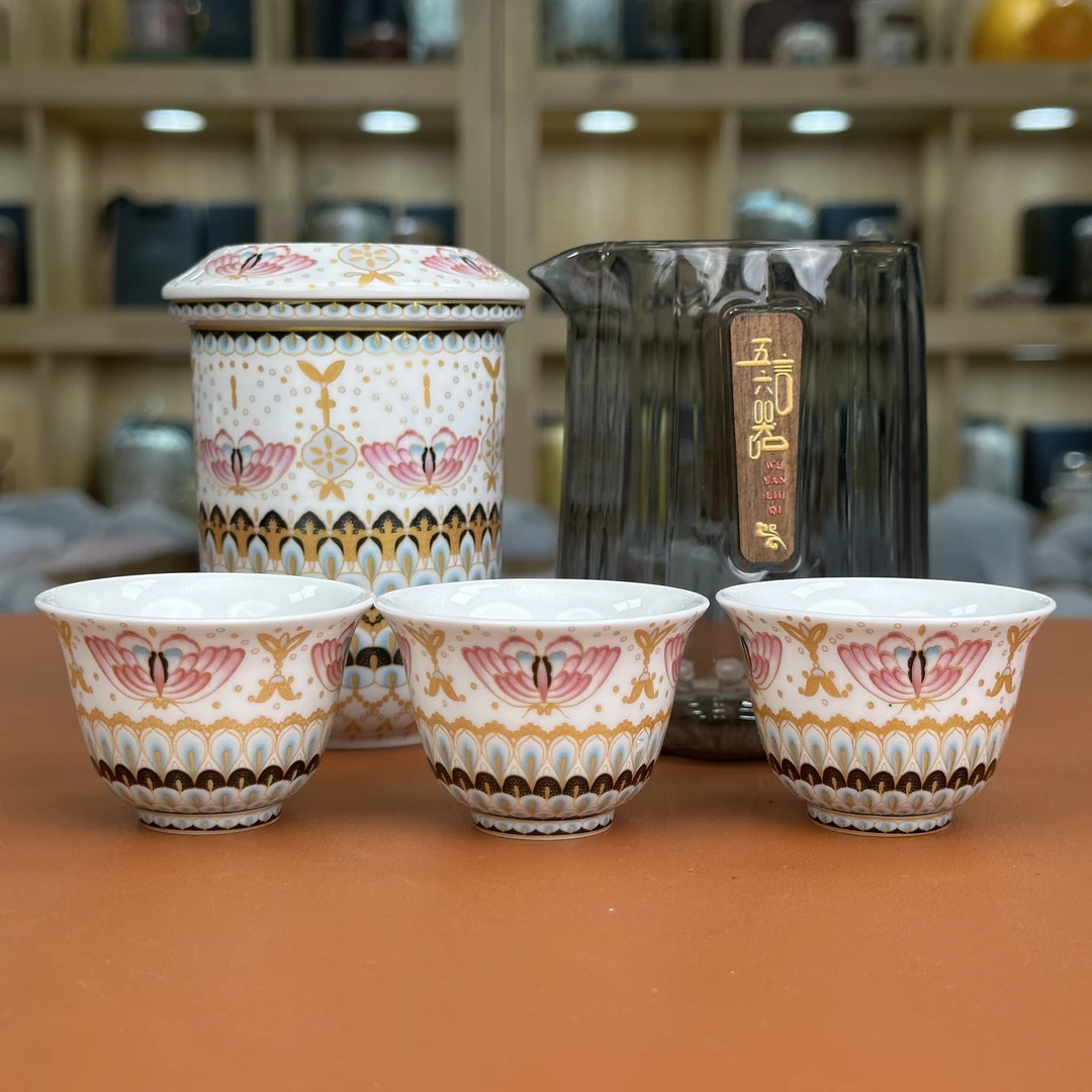 【五言六器旅行】福蝶【欢言】旅行套一壶三杯C0700