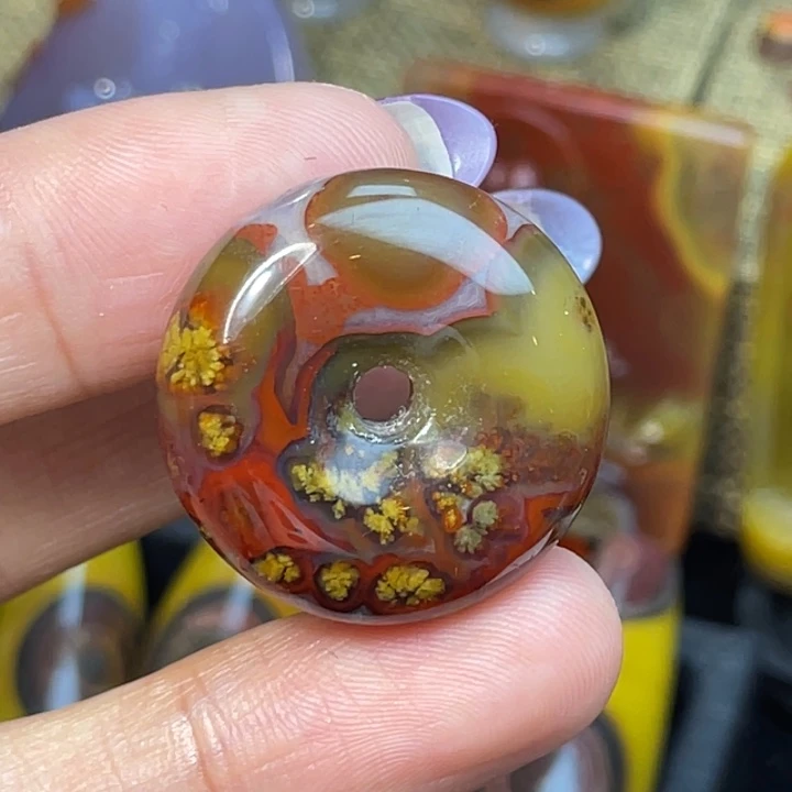 玛瑙/玉髓未镶嵌珠宝奇石高玉化平安扣福利