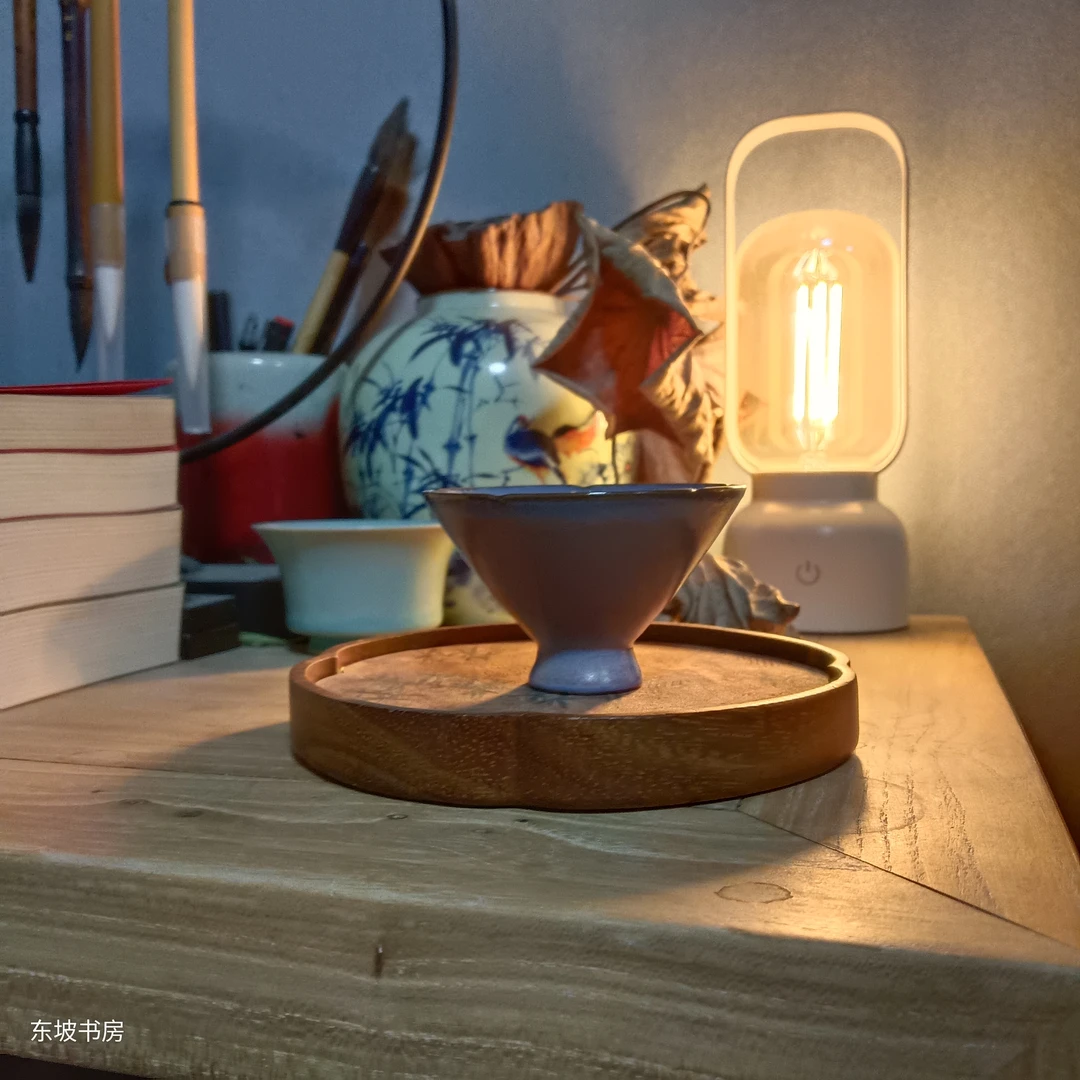 南山堂张亚冰手签款花口斗笠柴烧手工