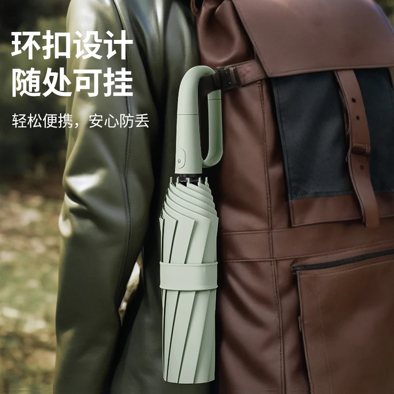 2025年全自动折叠晴雨伞加大加厚加固便携环扣防晒防紫外线太阳伞