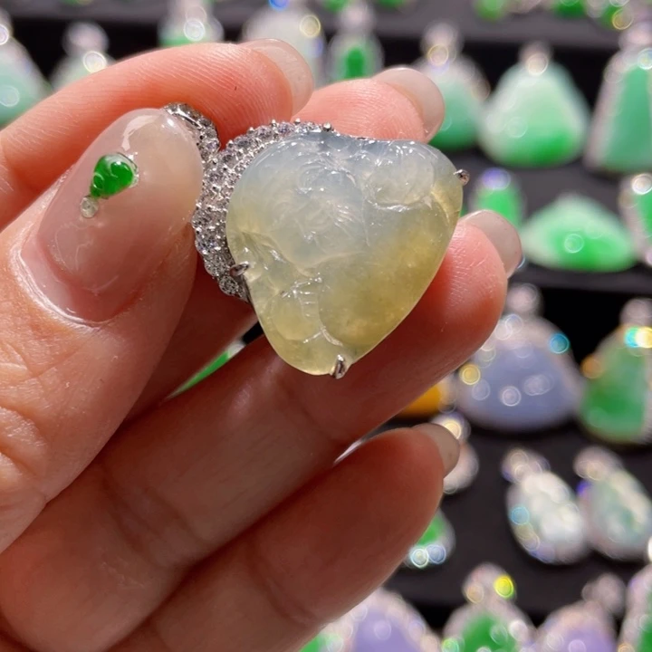 翡翠银S925镶嵌颈饰