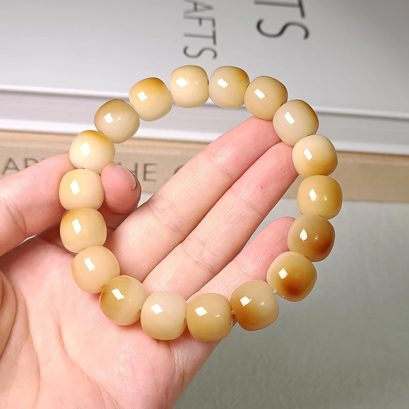 炭烧小馒头菩提根老型桶珠 碳烤菩提单圈绕指柔手串