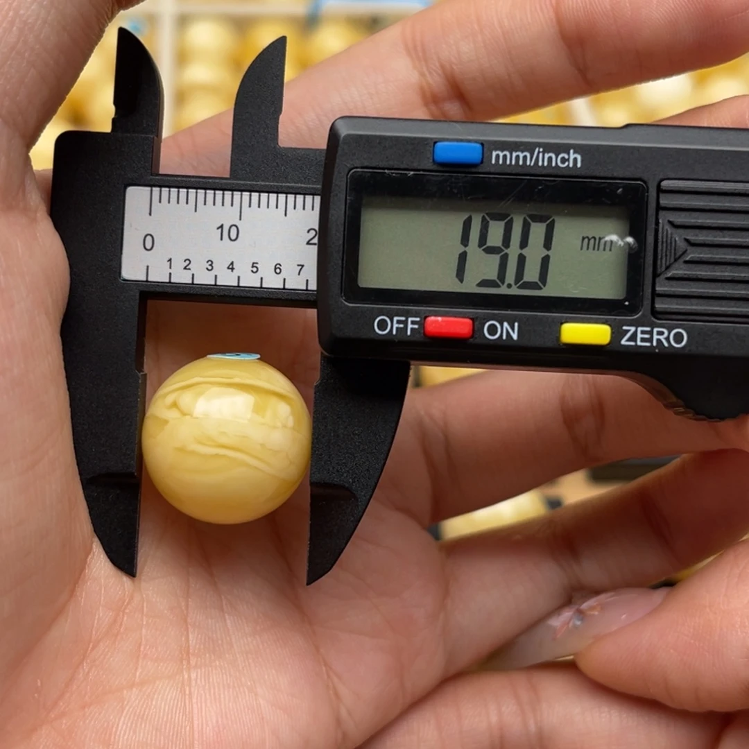 琥珀未镶嵌裸石蜜蜡圆珠静